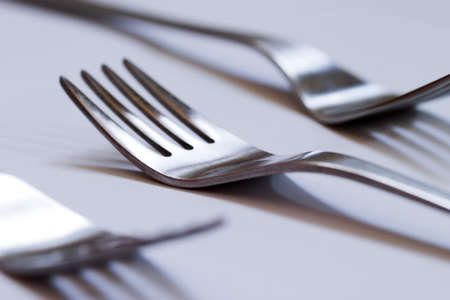 forks isolated on whiteの写真素材