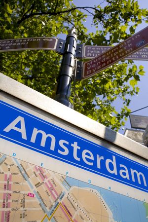 lost your way in amsterdam?の写真素材