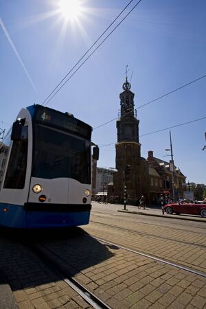 Tram moving fastのeditorial素材