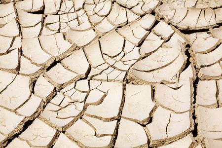 Close up of cracked ground in the desert