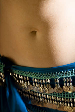 middle eastern culture: belly dancer with traditional veilの写真素材