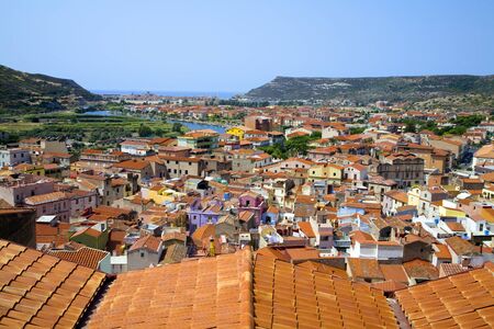 a picturesque italian city seen from a high view の写真素材