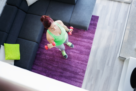 Sport And Fitness For Old Woman Working Out And Weightliftingの写真素材