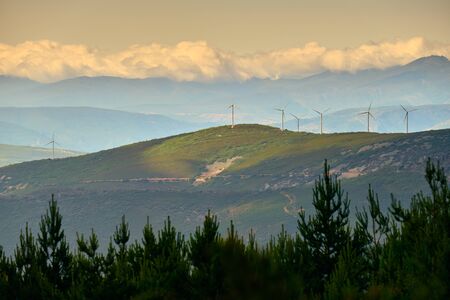 Power Generation Eolic Wind Turbines Field In Spainの写真素材