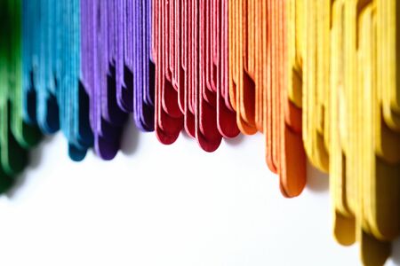 Isolated Ice Cream Sticks With Color Wheel Shape