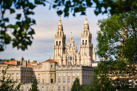 View Of The Cathedral Of Santiago De Compostela In Spainの写真素材