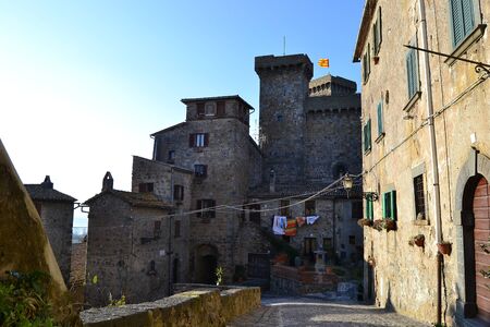 bolsena old town with views of the castleのeditorial素材