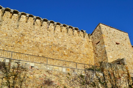 San Quirico d Orcia castle wallsの写真素材