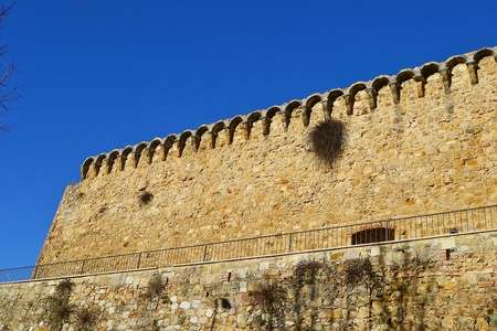 San Quirico d Orcia castle wallsの写真素材