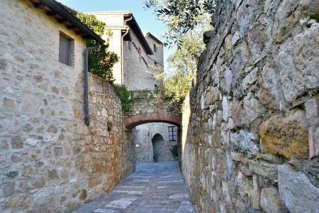 San Quirico d Orcia centerの写真素材
