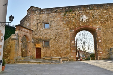 San Quirico d Orcia centerの写真素材