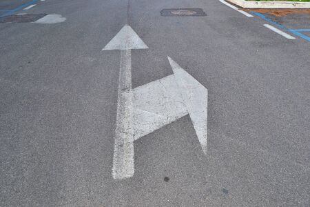 street, strip, road markings arrowの写真素材