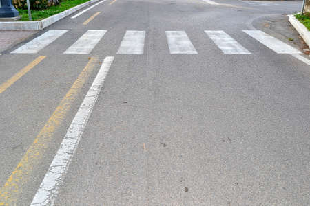 street, strip, road markings, pedestrian crossingの写真素材
