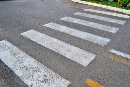 street, strip, road markings, pedestrian attrversamentoの写真素材