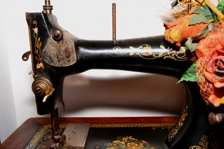 vintage sewing machineの写真素材