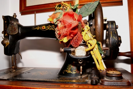 vintage sewing machineの写真素材