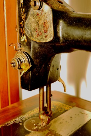 vintage sewing machineの写真素材