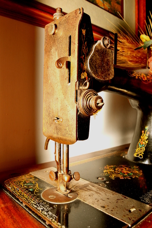 vintage sewing machineの写真素材