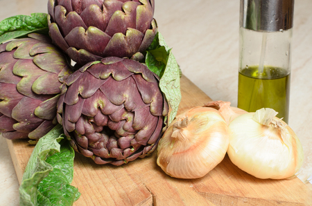artichokes on a white backgroundの写真素材