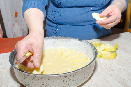 apple pie preparationの写真素材