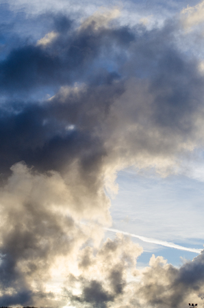 cloudy sky background during spring rainsの写真素材