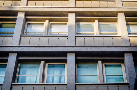 architectural detail of a building in the center of Viterbo
