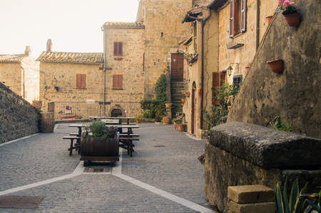 glimpse of the medieval historical center of Bolsena. One of the most beautiful tourist spots in Italy.のeditorial素材
