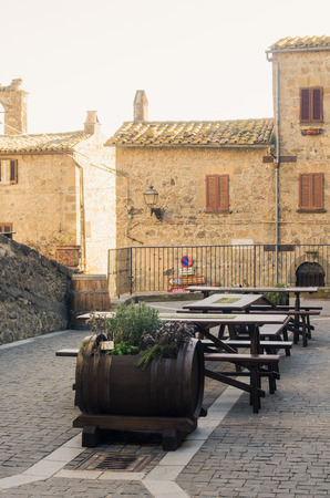 glimpse of the medieval historical center of Bolsena. One of the most beautiful tourist spots in Italy.のeditorial素材