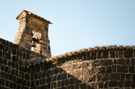 The medieval castle of vulci that houses the archaeological museum of the Etruscan vulci necropolisのeditorial素材