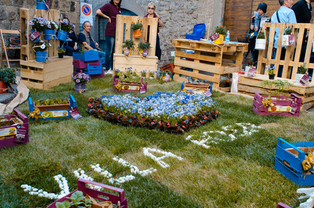 the staging of the San Pellegrino in fiore event in viterboのeditorial素材