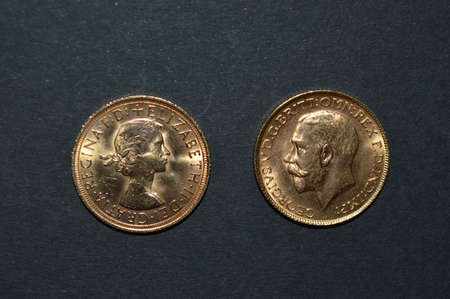 british sterling gold george VI and Elizabeth IIの写真素材