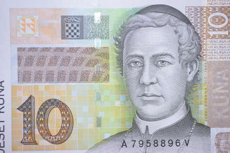 Juraj Dobrila Catholic bishop on Croatian kuna banknoteの写真素材