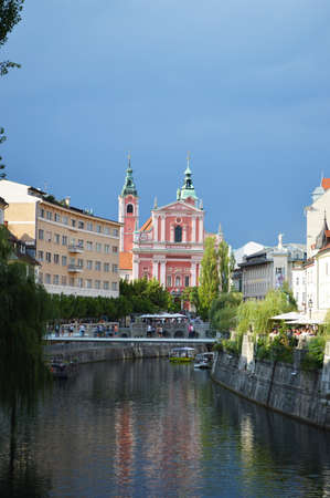 Franciscan Church of the Annunciation in Ljubljana Sloveniaのeditorial素材