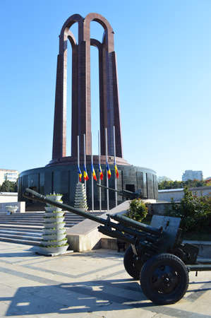 cannon near Heroes Memorial in bucharestのeditorial素材