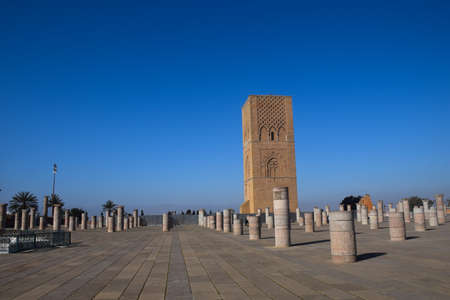 hassan tower in rabat moroccoの写真素材
