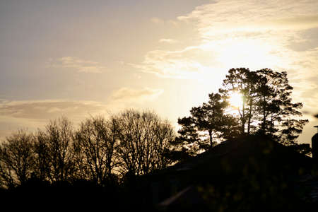 Winter sunset somewhere in Galicia.の写真素材