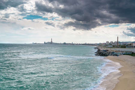 STORM ON THE BEACHの写真素材