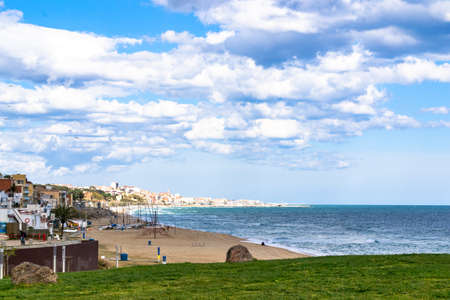 VIEW OF MONTGAT FROM THE BEACH OF LAS ROCAS