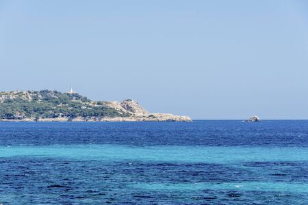 Sea and coast landscape in Cala Rajadaの写真素材