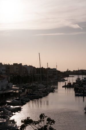 Menorca Island sea and port landscapeの写真素材