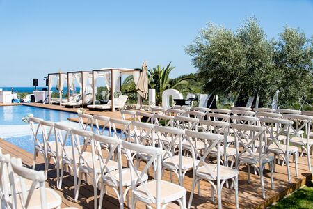 Pool Side Wedding Party Decorの写真素材