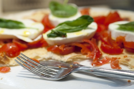 Pizza Margherita with Cutlery