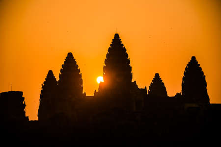Angkor Wat silhouette Senrise  Religion, Tradition, Culture  Cambodia, Asia 