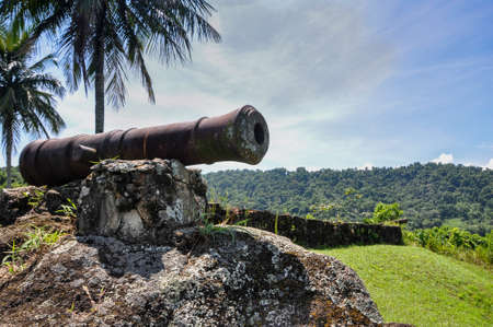 Historical cannon used to combat pirates at Paraty, Rio do Janeiro, Brazil のeditorial素材