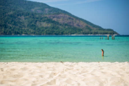 Sand of beach Thailand sea. Topical Island, Koh Lipe. Swimming, Nature.の写真素材