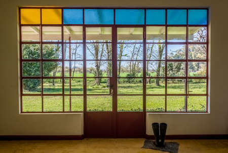 Beautiful window with a nature view.のeditorial素材