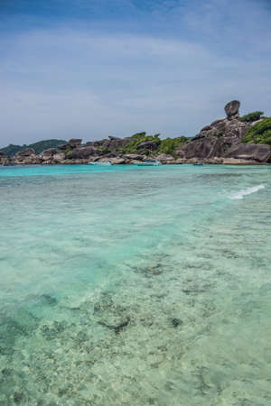 Perfect Crystal Clear Turquoise Sea and Iconic Rock at Similan Tropical Island. Thailand, Asia. South East Asia.のeditorial素材