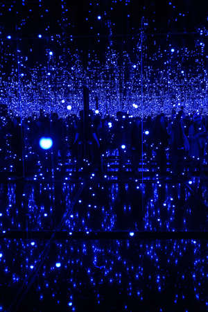 BUENOS AIRES, ARGENTINA - JULY 19, 2013: Visit to Yayoi Kusama Exposition in Malba Museum. Kusama's...