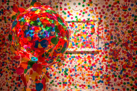 Traveling Buenos Aires, strange room filled with colorful dots.のeditorial素材