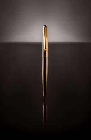 Perfect business tool. Gold Pen.の写真素材
